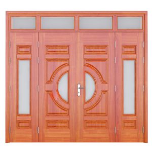Cửa Thép Vân Gỗ 4 Cánh SKM4-02