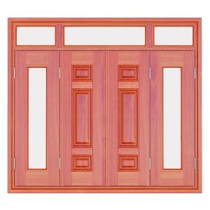 Cửa Thép Vân Gỗ 4 Cánh SKM4-11