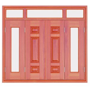 Cửa Thép Vân Gỗ 4 Cánh SKM4-14