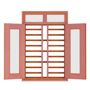 Cửa sổ thép vân gỗ 2 cánh SK2-01